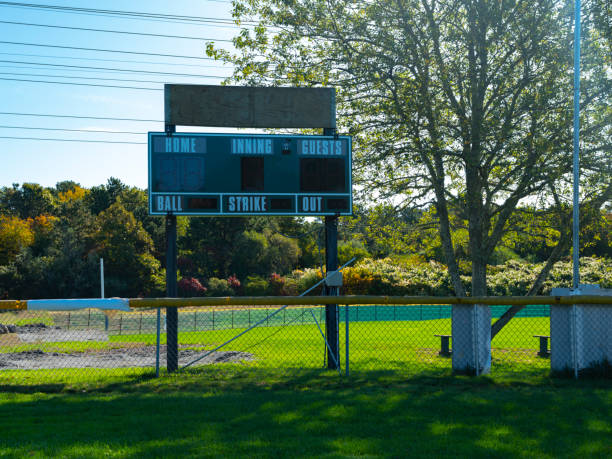 유소년 야구장 스코어보드 - scoreboard baseball blank outdoors 뉴스 사진 이미지