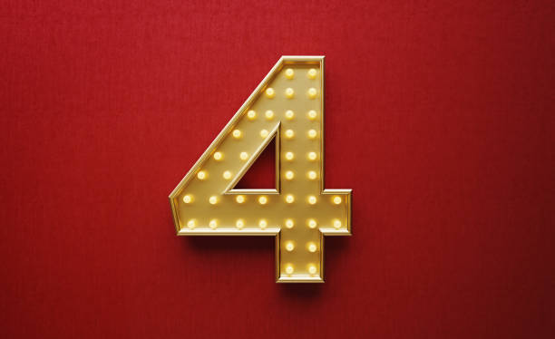 istock Light Bulbs Forming Number Four on Red Background 1188531052