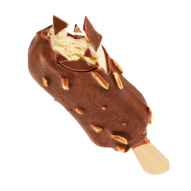 istock Ice cream popsicle with chocolate coating and almond isolated 1188533384