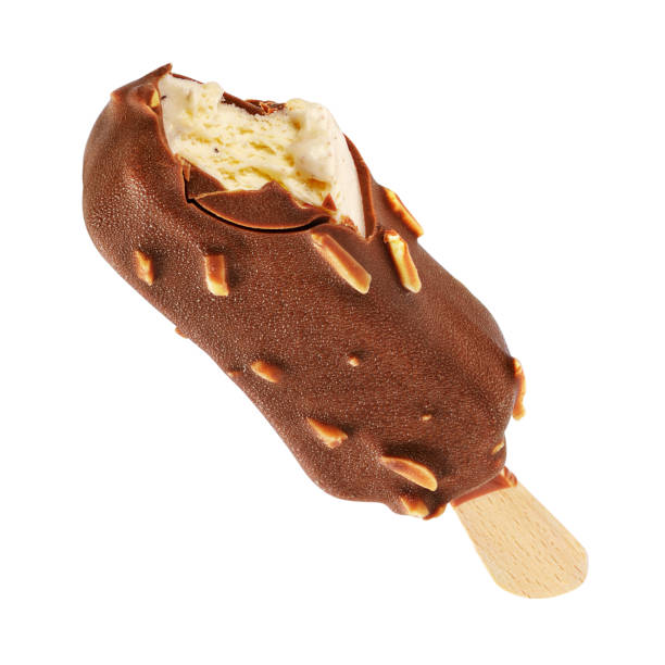 istock Ice cream popsicle with chocolate coating and almond isolated 1188533390