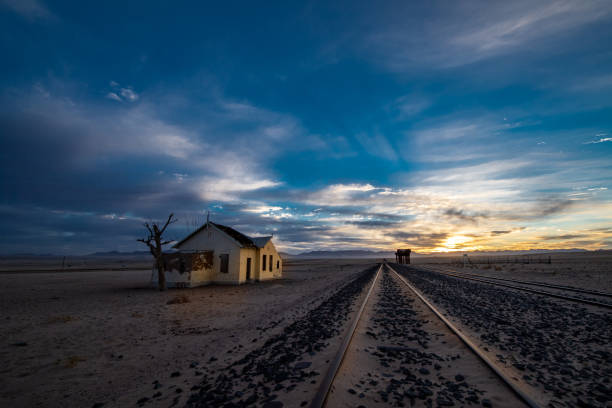 istock Dawn sky over deserted Namibian train station 1188534358