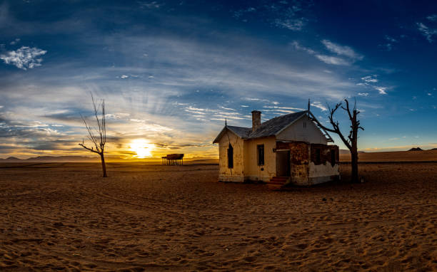 istock Panoramic of deserted Namibian train station 1188534435