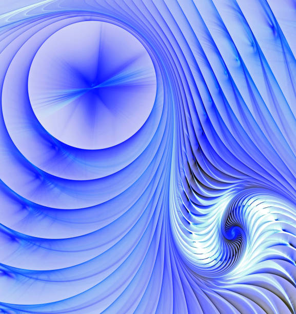 istock abstract fractal image of multi-colored circles and curves with a blue tint on a light background 1188535457