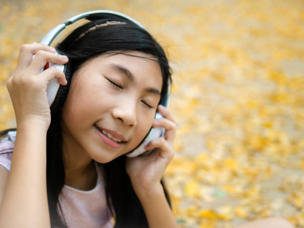 istock Motion blur Asian girl wearing hea 1188539013