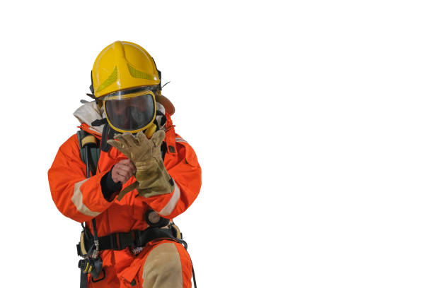 istock Firefighters in uniform and full-length body helmets 1188547753