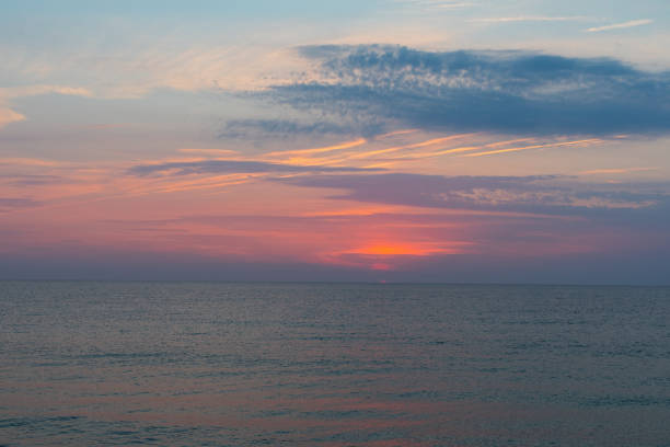 Beautiful sunrise at the Black Sea coastline, Vama Veche, Romania