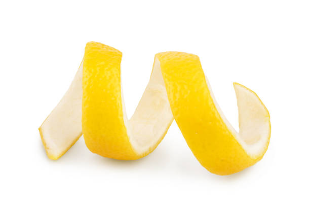 istock Lemon peel isolated on white background. Healthy food 1188560582