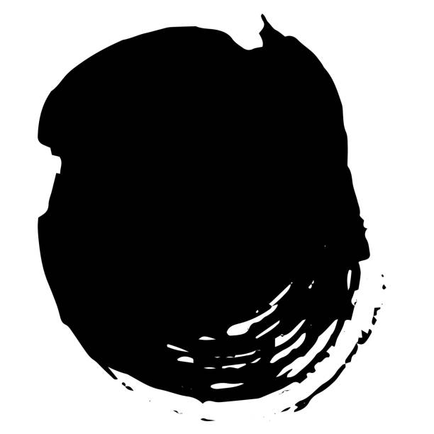 istock Vector Abstract black brush circle. Black and white engraved ink art. Isolated ink brush stroke illustration element. 1188565446