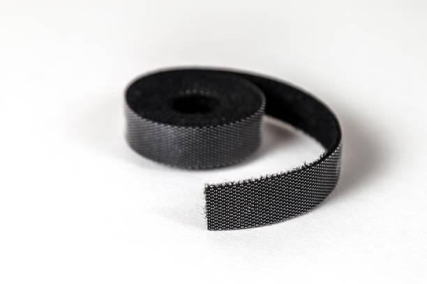 Velcro Tape In A Roll Closeup On A White Background Focus