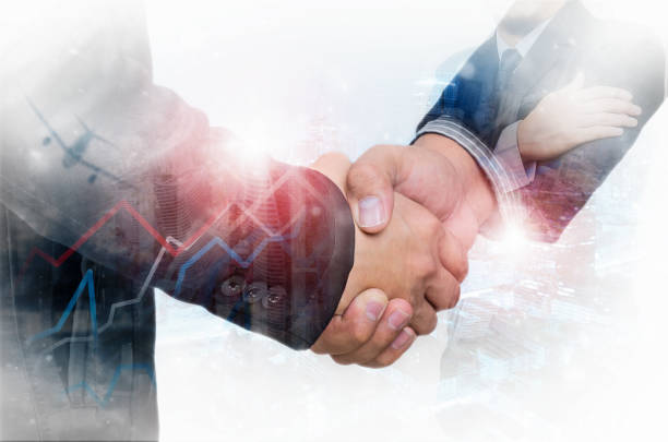 istock Double exposure of a businessman 1188572478