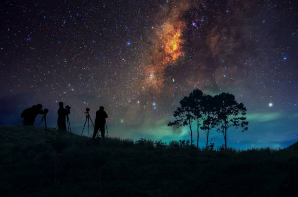 istock Silhouette man and Milky way 1188572554