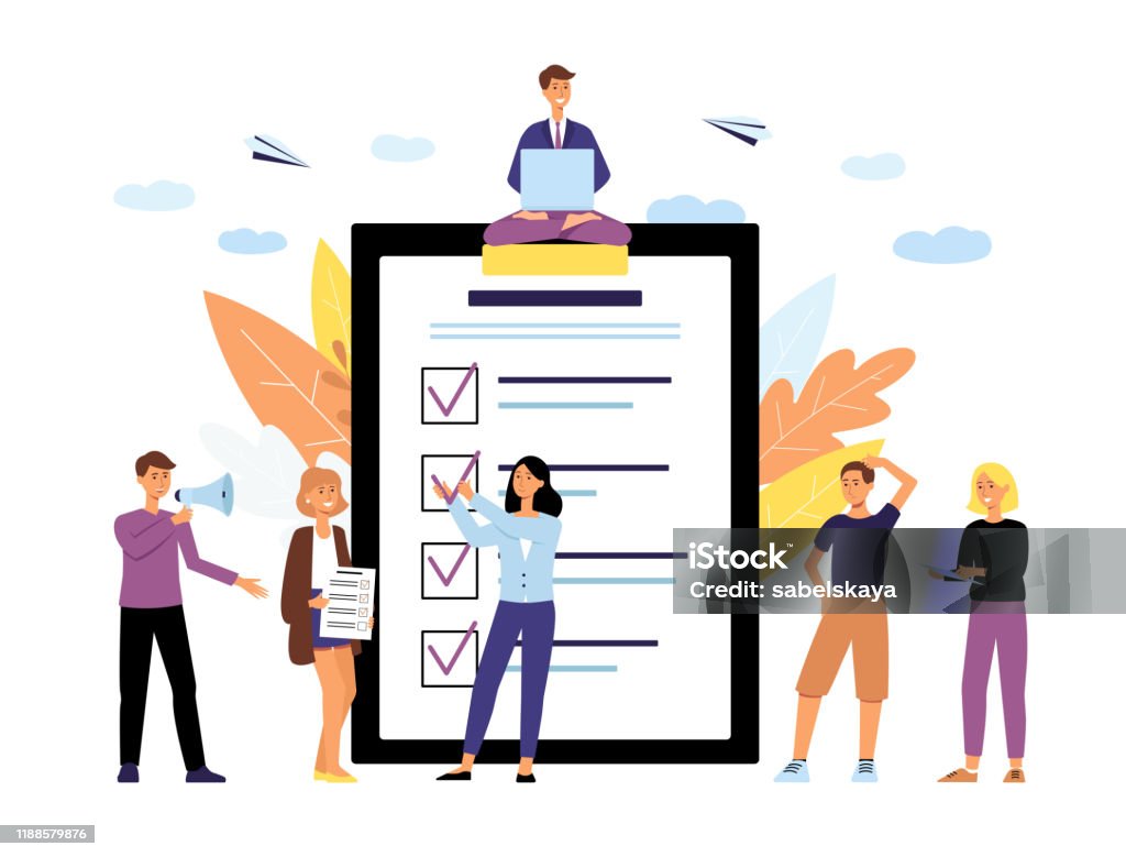 Polling Drawing Online Polling With Tablet Screen And Voters Flat Vector Illustration ...