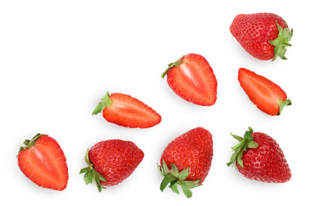 istock Strawberries isolated on white background with copy space for your text. Top view. Flat lay pattern 1188580651