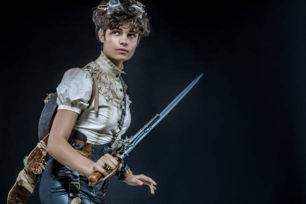 istock Steampunk female in a studio shot 1188585989
