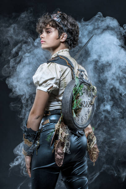 Steampunk female in a studio shot