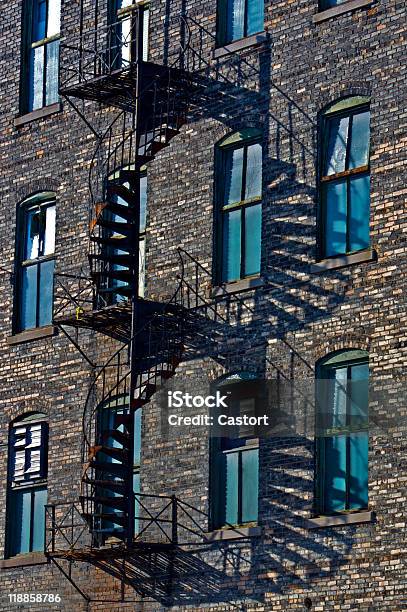 Spiral Fire Escape Stock Photo - Download Image Now - Abandoned, Apartment, Bannister