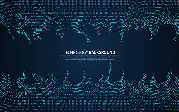 волнистый абстрактный графический дизайн, технологический фон. - geometric shape shredded backgrounds pattern stock illustrations