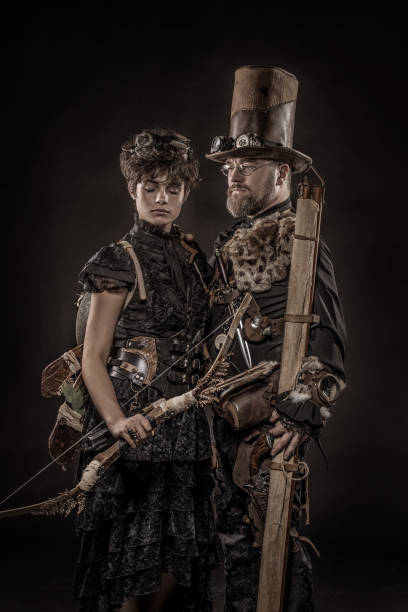 istock Steampunk couple in a studio shot 1188589630