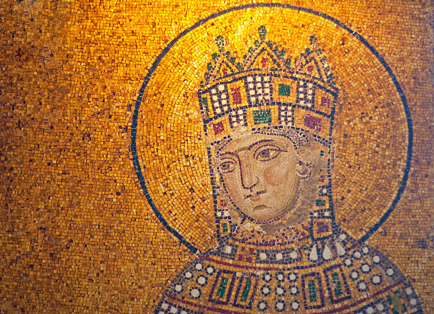 деталь старые empress zoe мозаика - byzantine стоковые фото и изображения