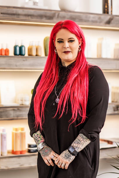 istock Hair stylist with dyed hair 1188596049