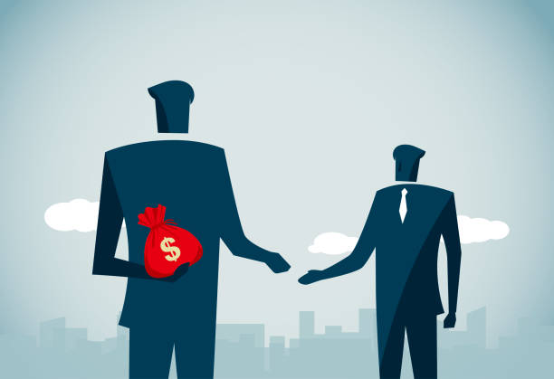 подкуп - businessman two people business person handshake stock illustrations