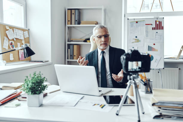 istock Senior man in elegant shirt and tie 1188605448