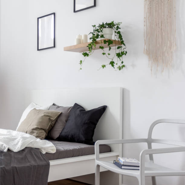 istock Bedroom with simple chair 1188606659