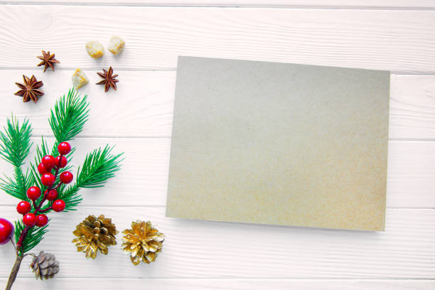 istock Christmas card on white background,  festive decorations. Space for invitations and greetings. 1188606805