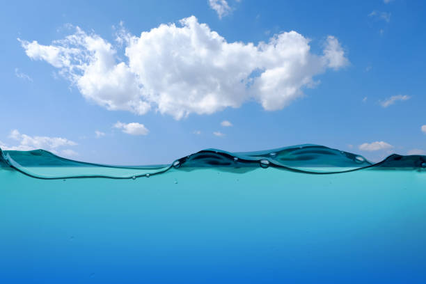 istock Water splash or water wave with blue sky and cloud background. 1188607157