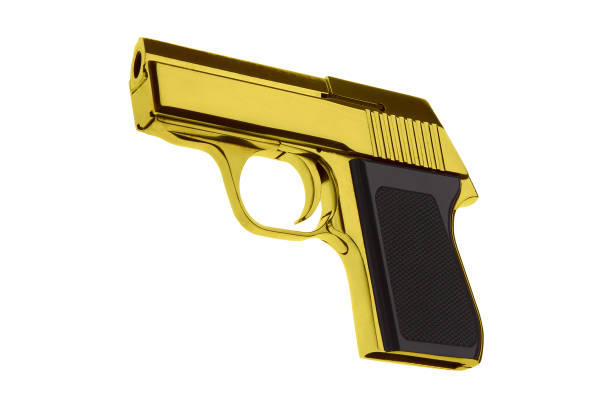 istock Golden Pistol isolated on white 1188611426