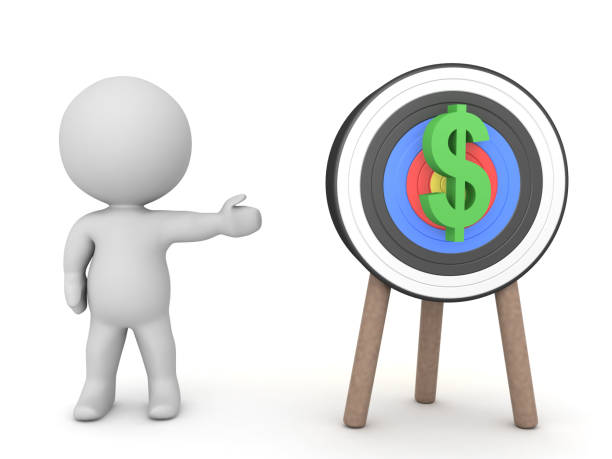 istock 3D Character showing money as target 1188613425