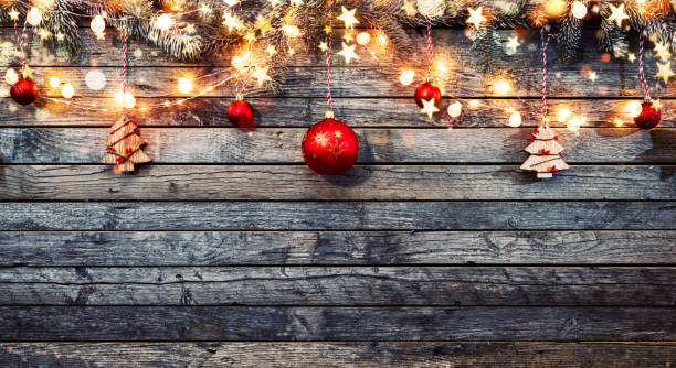 istock Christmas rustic background with wooden planks 1188613817
