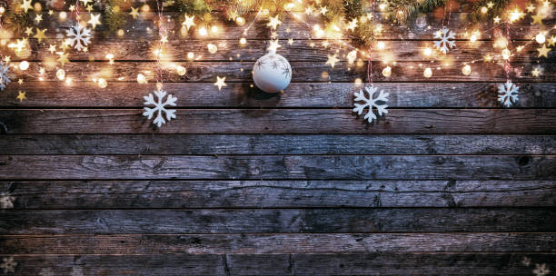 istock Christmas rustic background with wooden planks 1188613840