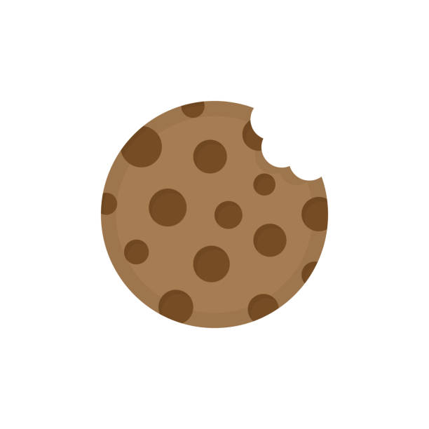 stockillustraties, clipart, cartoons en iconen met cookie ronde icoon - cookie icon