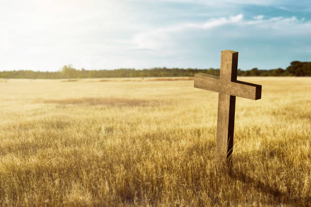 istock Christian cross on the meadow 1188616952