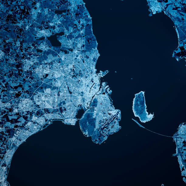 istock Copenhagen Denmark 3D Render Map Blue Top View Apr 2019 1188617743