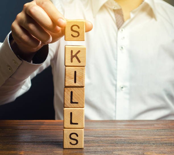 istock A man puts wooden blocks with the word Skills. Knowledge and skill. Self improvement. Education concept. Training. Leadership skills. Human abilities 1188618009