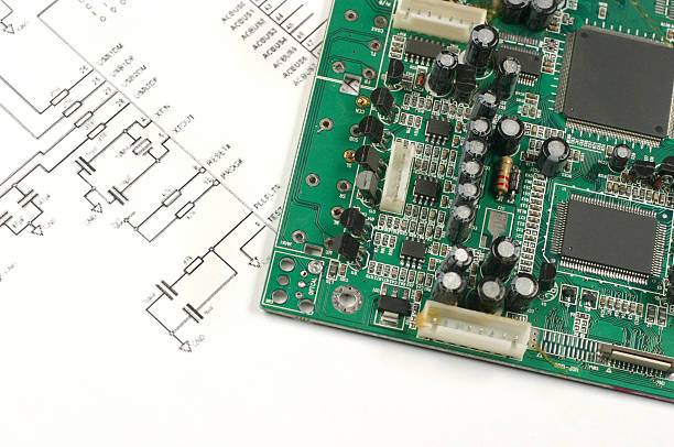 circuit board and scheme stock photo