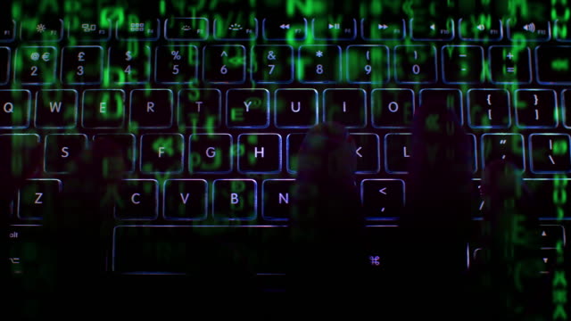 Hacker. Coding computer keyboard.