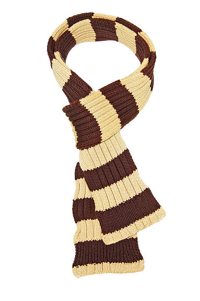 istock Wool scarf with stripes In brown and tan 118862054