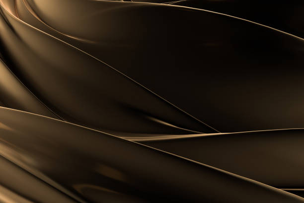 istock Flowing and waving golden cloth background, 3d rendering. 1188620936