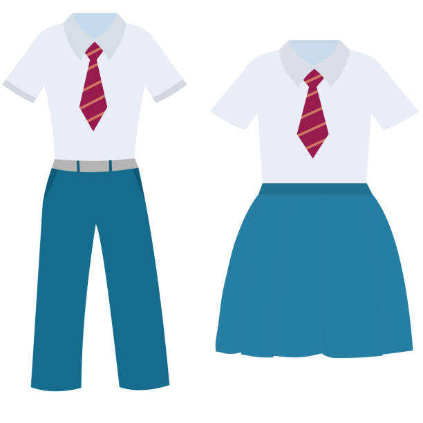 Blue School Uniform Blue School Uniform - Cartoon Vector Image school uniform stock illustrations