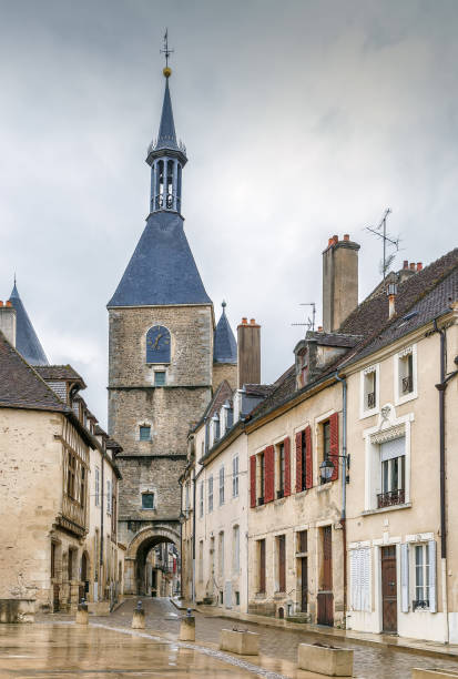 Clock tower, Avallon, United Kingdom Clock tower from 15th century in Avallon downtown, France avallon stock pictures, royalty-free photos & images