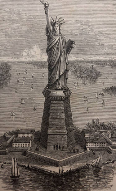 istock Antique illustration - New York 1881 - Statue of Liberty 1188622088