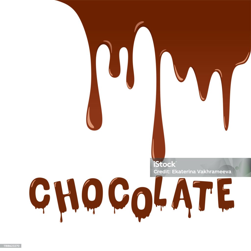 Chocolate Inbubble Writing Flowing Chocolate Chocolate Lettering With Dripping Drops Vector ...