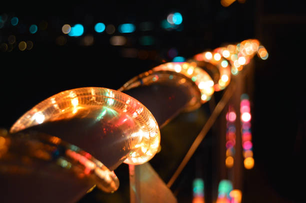 Christmas lights in a balcony terrace.