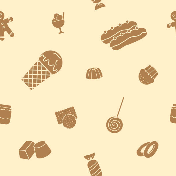 конфеты фон 12 - seamless croissant pattern ice stock illustrations