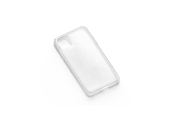 istock Blank transparent phone case mockup lying, side view 1188629696