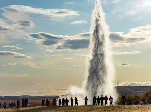 Icelandic Geyser Strokkur. Great tourist attraction on Golgen Circle Iceland.