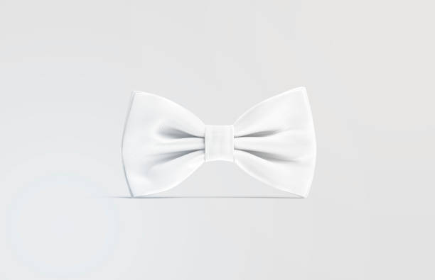 istock Blank white classic bow tie mock up stand, gray background 1188632727